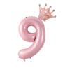 2Pcs 40 Inch Macaron Pearlescent Pink Numbers Foil Balloon Set Mini Size Bow Balloons for Boys Girls Birthday Party Decoration