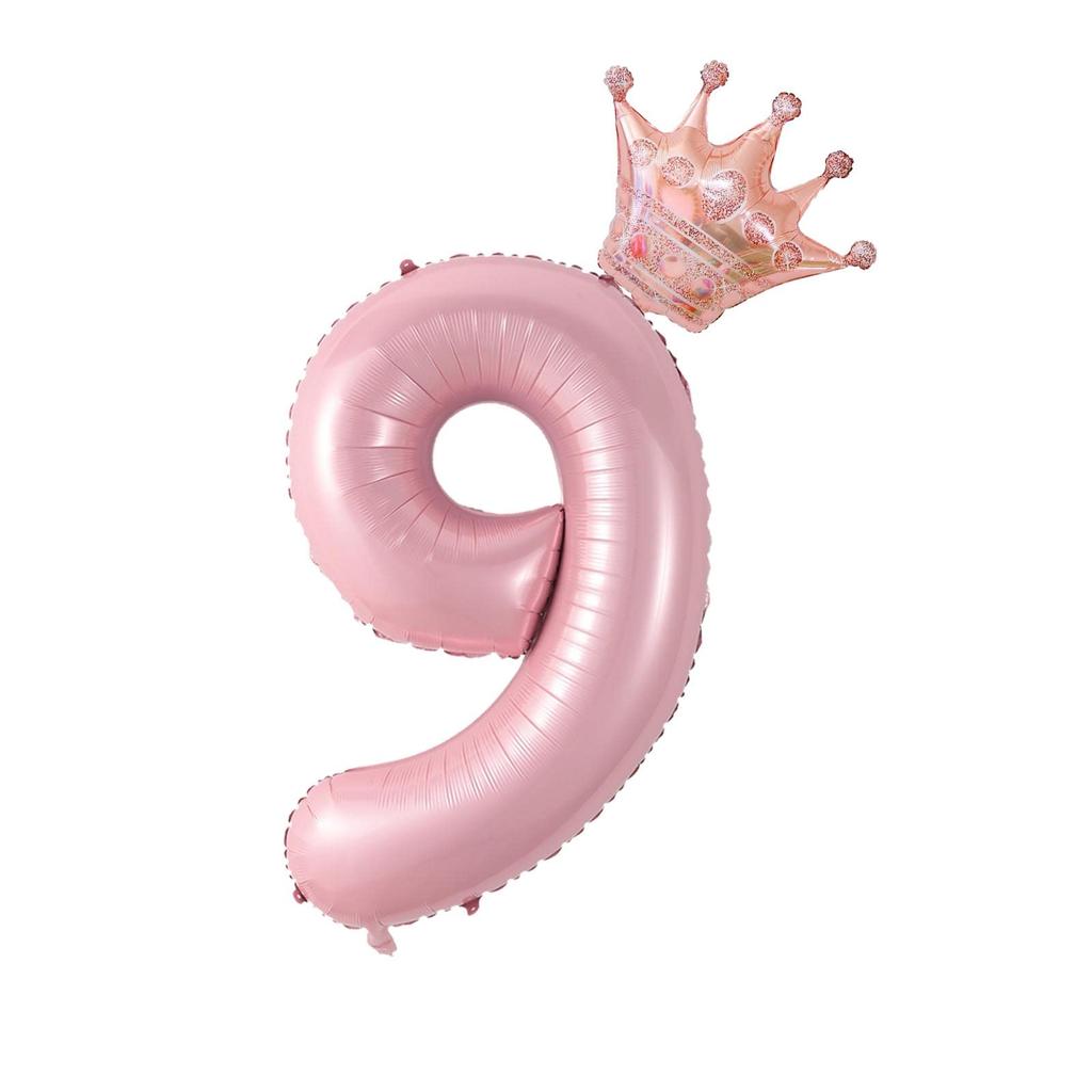 2Pcs 40 Inch Macaron Pearlescent Pink Numbers Foil Balloon Set Mini Size Bow Balloons for Boys Girls Birthday Party Decoration