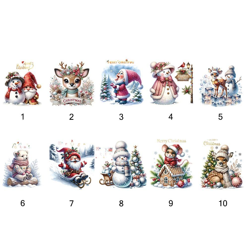 Multicolor Christmas Electrostatic Stickers Santa Clause Reindeer Cartoon Shopwindow Decals DIY Party Supplies Xmas Tree Sticker