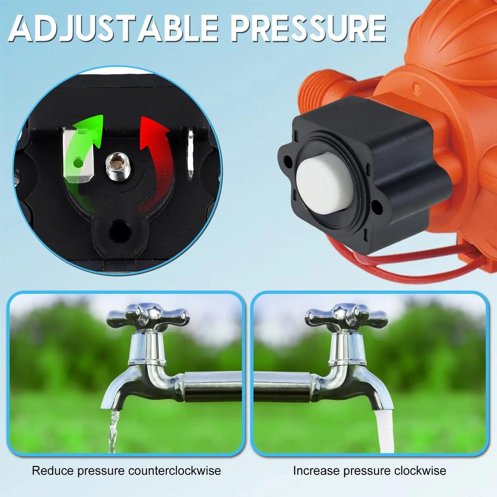 RV Diaphragm Pump Pressure Switch 40 to 80PSI RV Water Pump Pressure Switch Assembly Waterproof Diaphragm Pump Pressure Switch