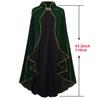 Women Medieval Cloak Stand Collar Deluxe Velvet Gold Trim Cape For Adult Christmas Halloween Paty