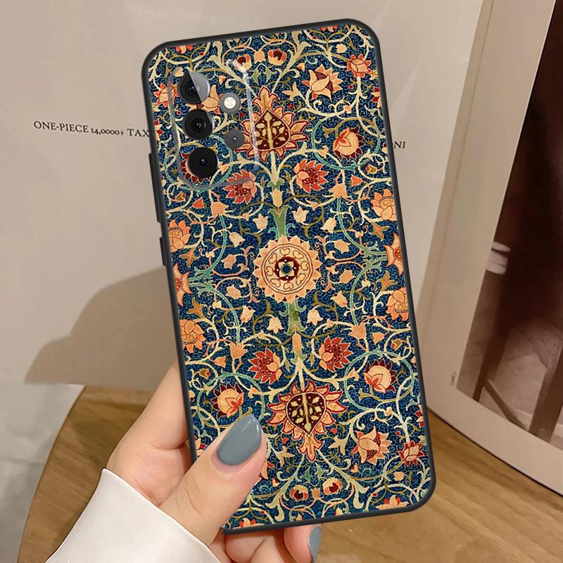 Persian Carpet Floral Pattern Case For Samsung Galaxy A55 A35 A15 A54 A34 A14 A33 A53 A13 A23 A17 A06 A16 A56 A36 A32 A52