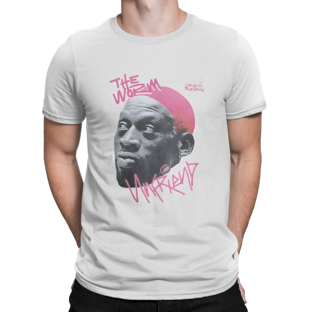 Dennis Rodman T-Shirts Men  Cool Cotton Tees Round Collar Short Sleeve T Shirts Party Clothes