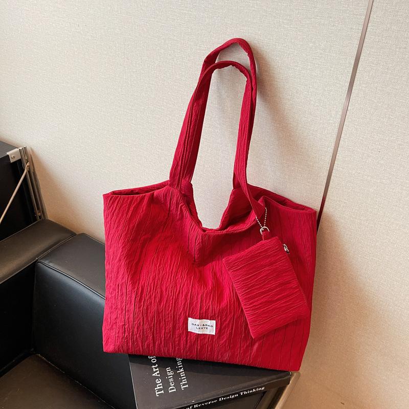 Canvas Bag Korean Lazy Style Underarm Bag Women's 2025 New Simple Casual Tote Bag Versatile Shoulder Bag