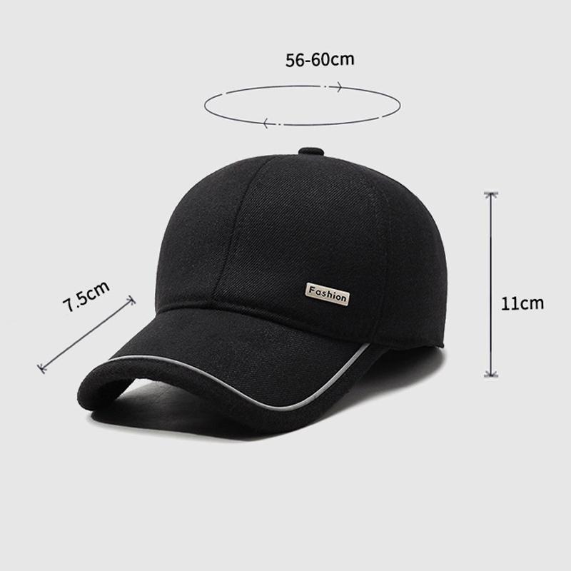 Czapka baseballowa dla mężczyzn w średnim wieku i starszych, jesień, zima, ciepła, aksamitna czapka, czapka przeciwsłoneczna
