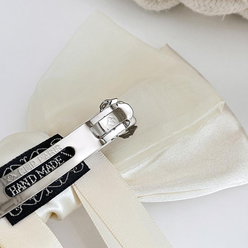 New Black Large Bow Ribbon Hair Clip for Women's Fashion Temperament Coil Hair Spring Clip Girl Hair Accessories