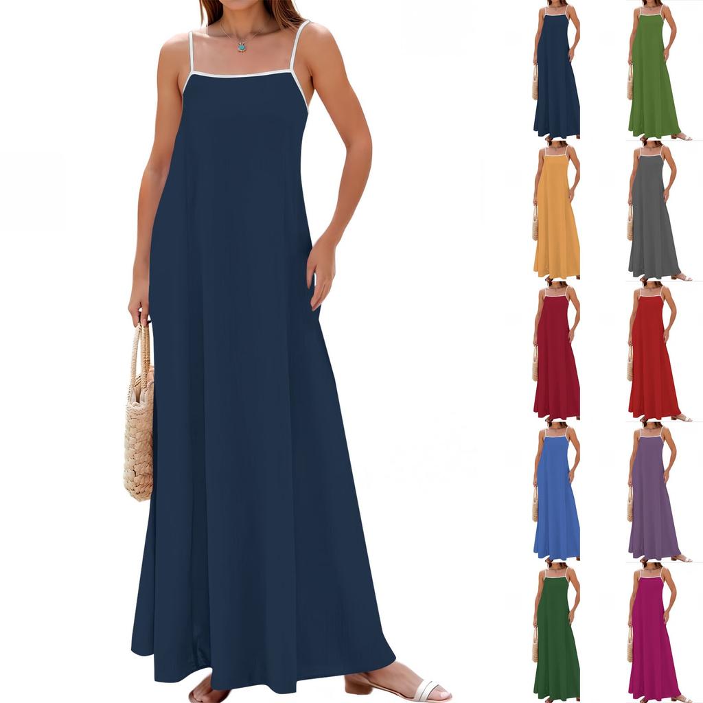 Damen Casual Fashion V-Ausschnitt Langarm Blumendruck Langes Kleid