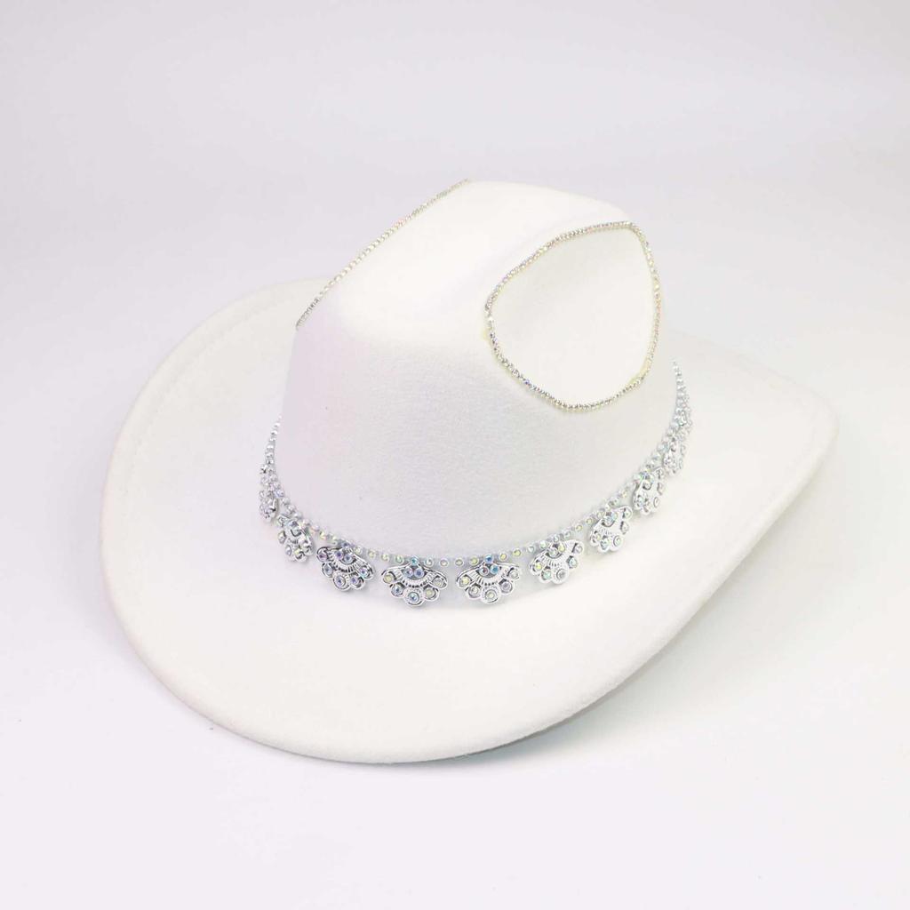 European and American bright diamonds shiny western cowboy top hat men and women outings party festival dance jazz hat