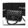 (Black) Classic Style Temperament Single Shoulder Crossbody Bag, First Layer Cowhide Fashionable and Versatile Rhombus Chain Bag Popular Women's Bag