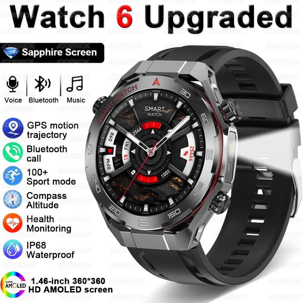 

New Bluetooth Call Smart Watch Men Heart Rate Health Monitoring Altitude Air Pressure Detection LED Flashlight Smartwatch чорний