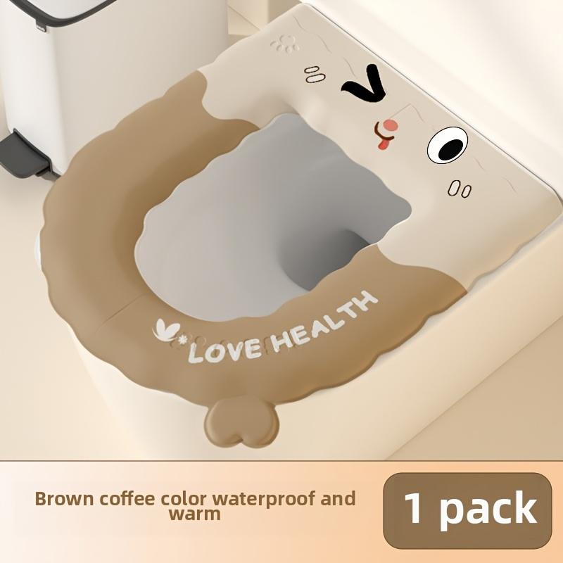 

A Thickened All-seasons Universal Waterproof Toilet Seat Pad EVA Toilet Seat Cover All Seasons Universal Toilet Seat Ring Cover коричневий