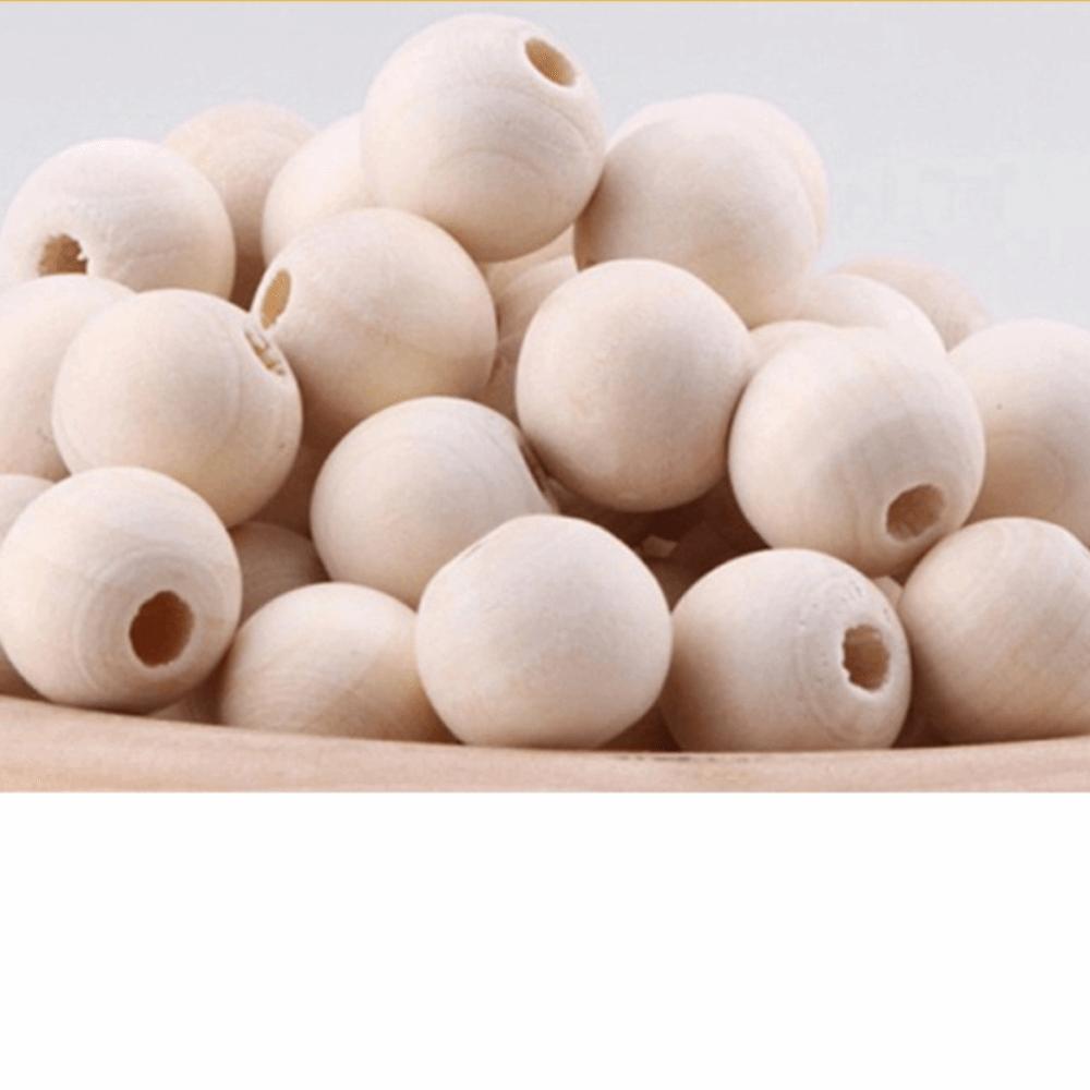 50pcs with Hole Round Wooden Beads 20mm Size Unpainted Wood Beads Wood Beads  DIY Jewelry Making