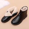 Winter Women Genuine Leather Flats Casual Ankle Boots Women's Thick Plush Warm Snow Boots Mother Waterproof Non-slip Booties
