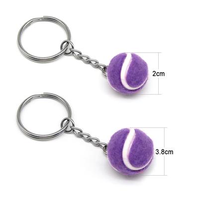 Mini Tennis Ball Key Chain Key Ring Decoration Accessory Gift for Sport
