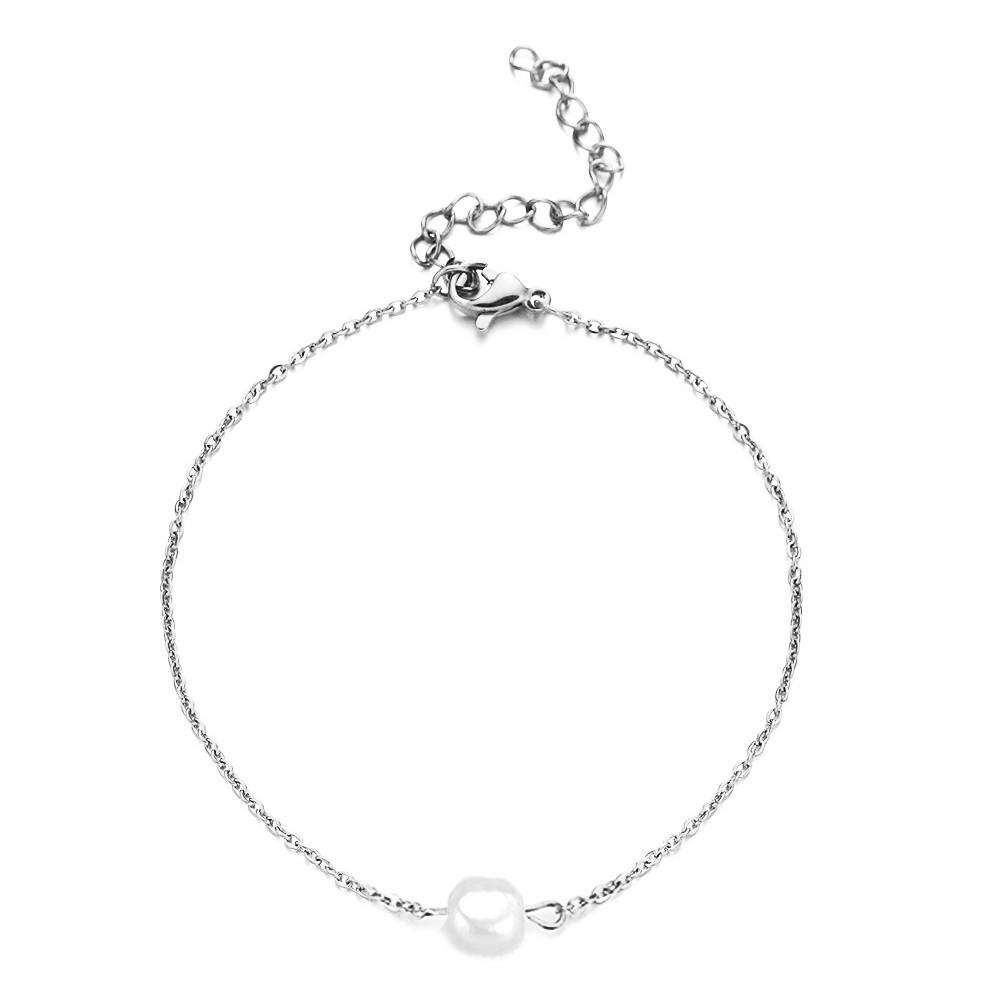 

Минималистичный браслет из нержавеющей стали с подвеской из пресноводного жемчуга - Идеальный подарок для девочек