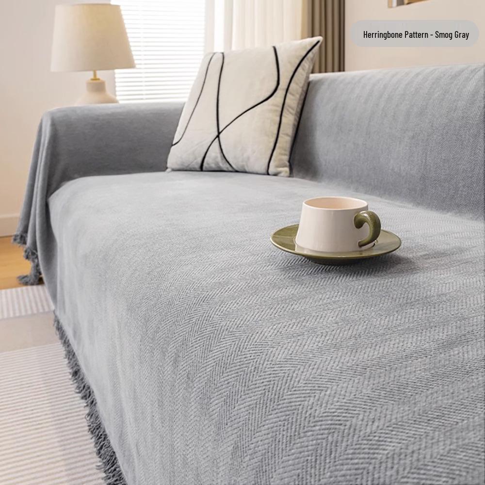 Herringbone Sofa Throw: 2023 All-Season Universal High-End Full Cover Blanket