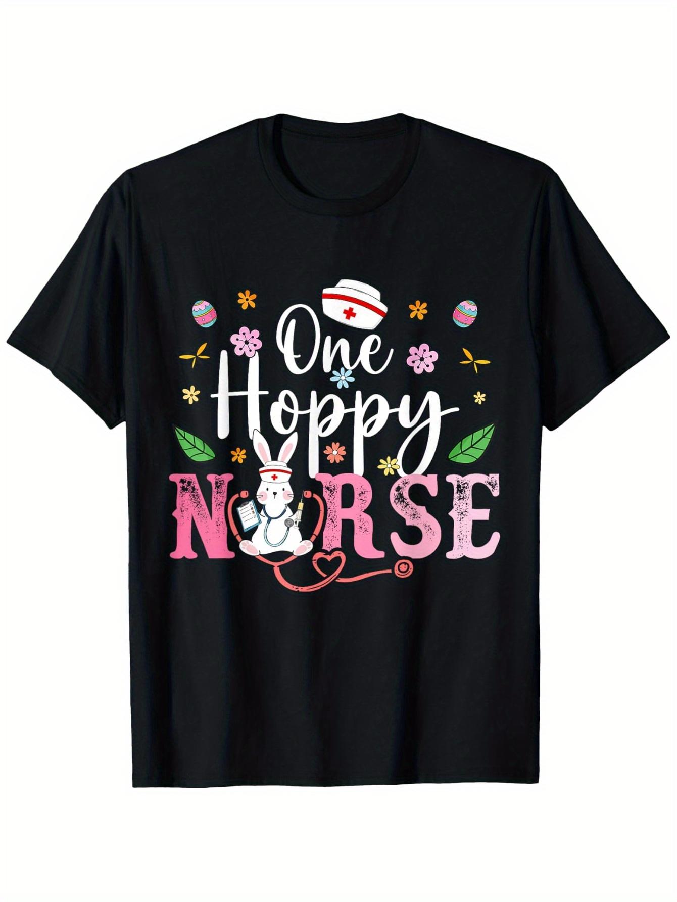 Nurse Life Stethoscope Easter Bunny Easter Day TShirt Suitable for Womens Outdoor TShirt Vintage Harajuku Unisex Tee Tops S