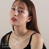 [VOTRE COUTURE] Pearl Necklace, Baby Pearl, Grand Premium, 3mm, White, Silver, Gray, 10-Year Brand Warranty (Silver Gray x Gold, 38 cm, Necklace Only)