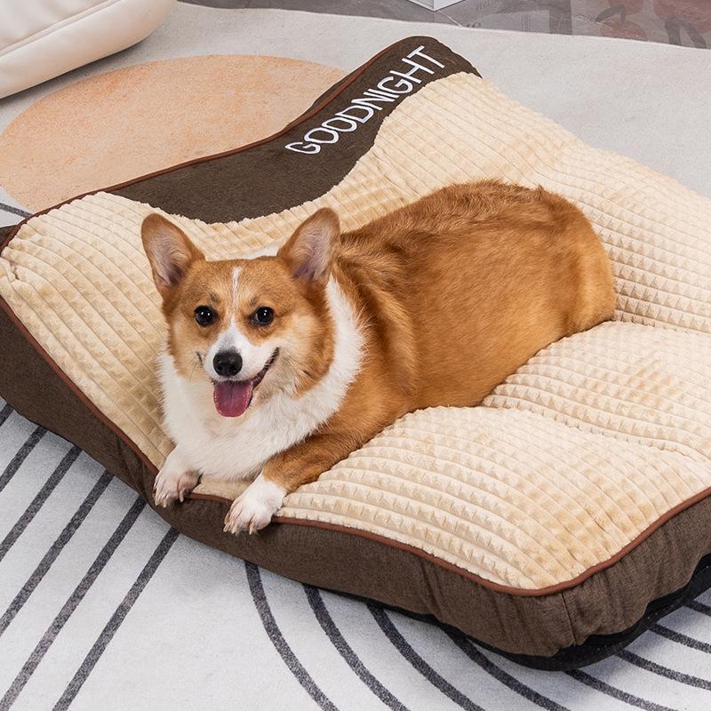 Large Winter Warmth Dog Bed with Removable Washable Cushion and Non-Slip Base