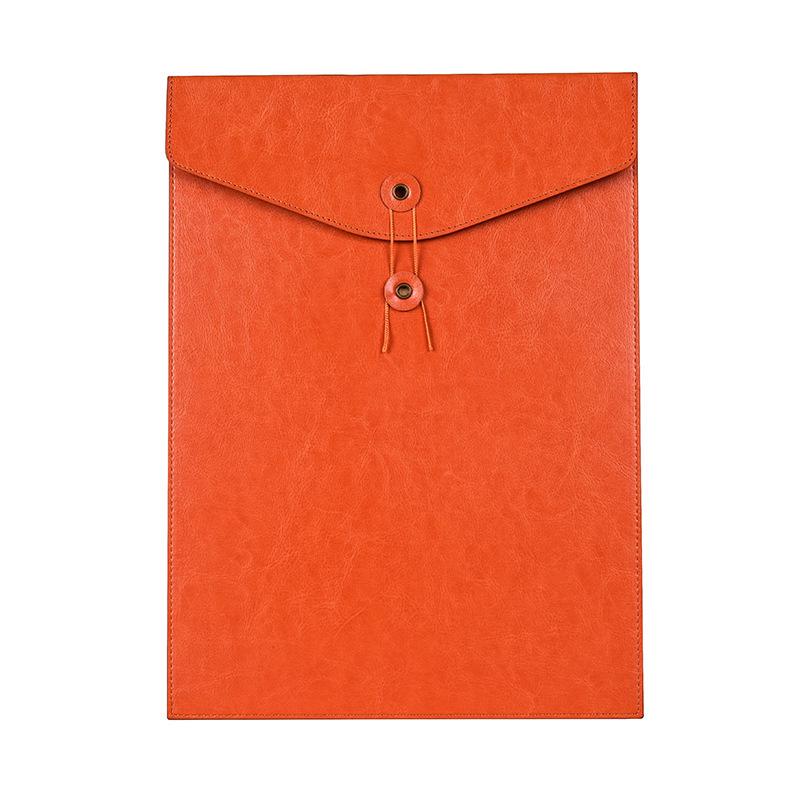 A4 Leather File Bag - Large Capacity Vertical/Horizontal Office Storage for Contracts, Receipts, Tablets, and Documents.