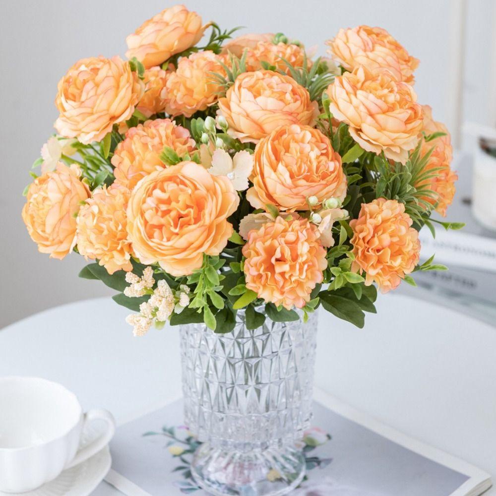 Landscape Artificial Peony Flower Colorful Bridal Bouquet Fashion Simulated Flowers  Home Decor