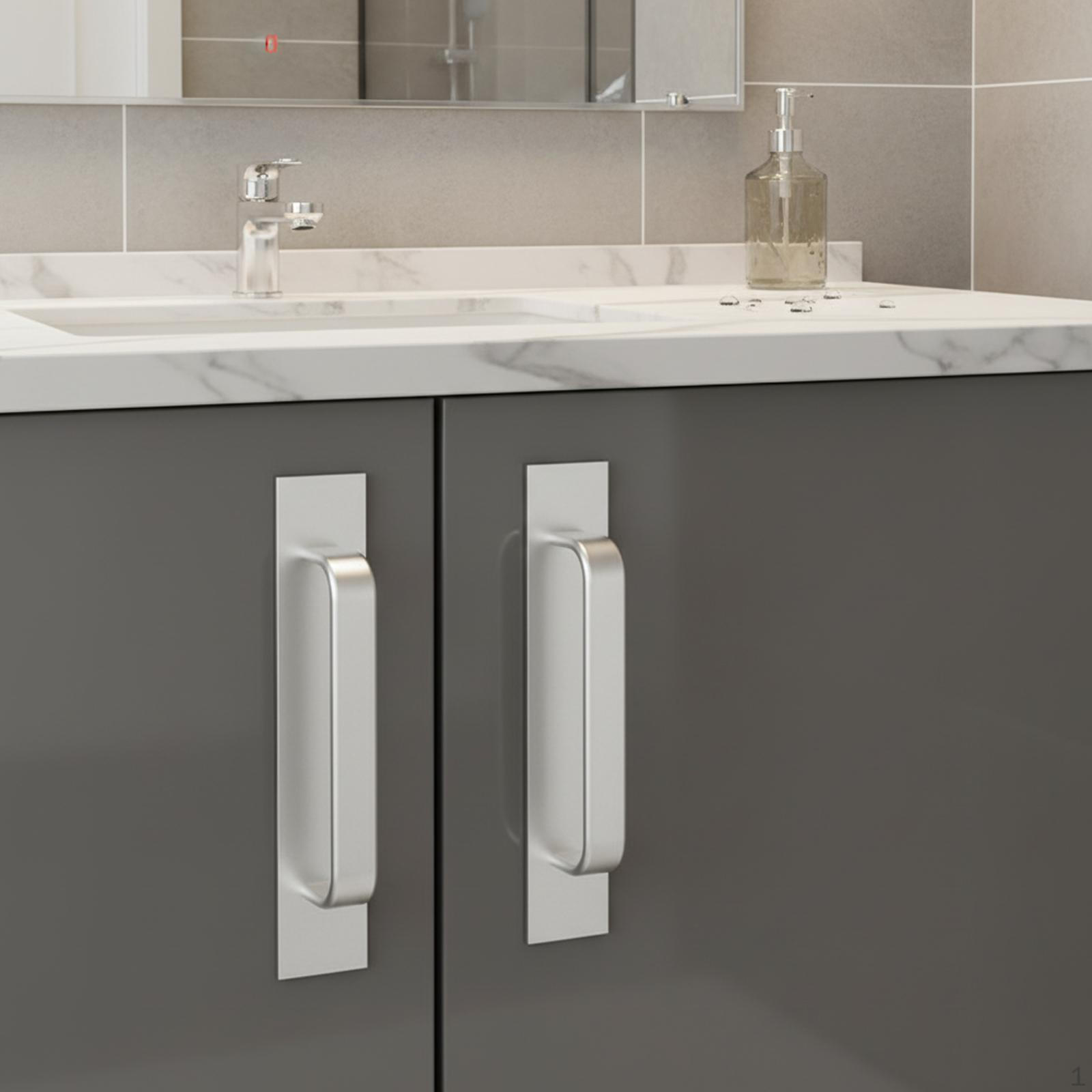 

Door Handle with Self- Aluminum Handle, Drawer And Cabinet Pull, Quick Installation, Suitable for , серебряный