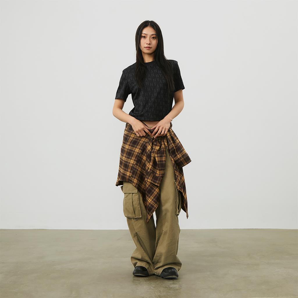 New MLB MONOGRAM Collection New York Yankees Regular T Shirt Women's Black 3FTSMA143-50BKS