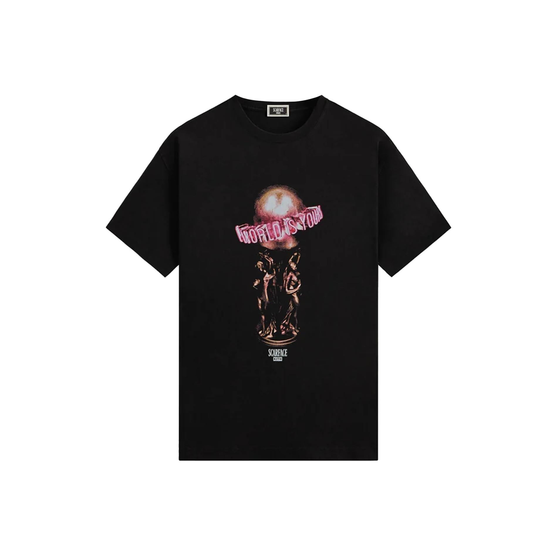 Kith For Scarface The World Is Yours Tee Black Men Tops KHM034177-001 L