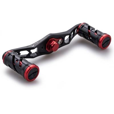 HEIGHTEN 95mm Rollengriff für SHIMANO DAIWA Abu General Bait Reel Spider Series (Schwarz Rot) (216)