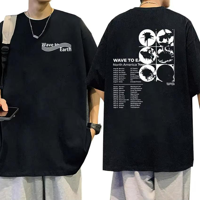 2025 Summer Wave To Earth Cat 003 2024 World Tour Album Print T Shirts Men Women Retro Fashion 100 Pure Cotton Printed Tshirt