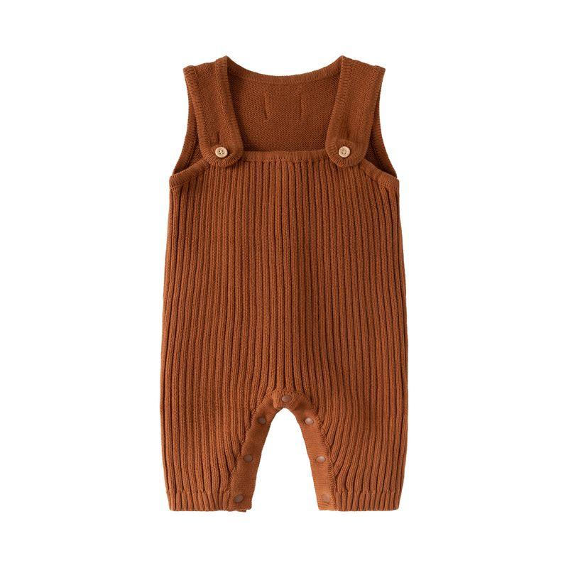 

Baby Overalls Pants Autumn and Winter One-Year-Old Boy Ins Style Knitted Woolen Fashionable Outdoor Jumpsuit Brown Knitted Overalls 66