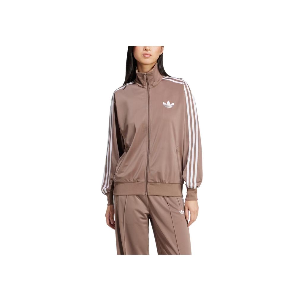 Adidas Womens Adicolor Classic Firebird Loose Track Top Trace Brown Women Streetwear JC8253