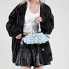 Pu Underarm Bag For Women With Shiny Lacquer Finish And Multi Color Patching