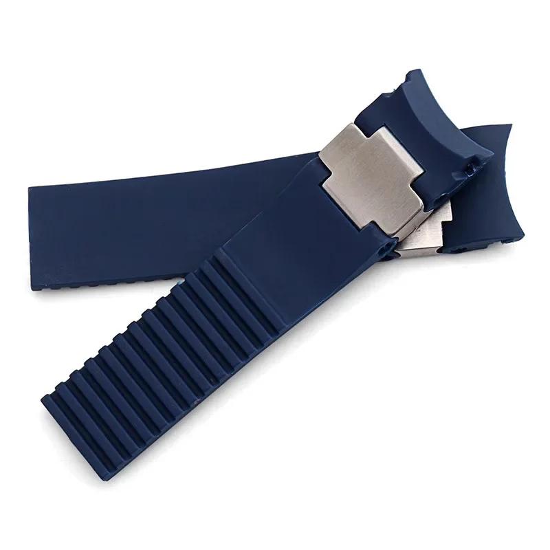 Per Ulysse Nardin Cinturino in Gomma Siliconica di Alta Qualità 263 DIVER Cinturino con Attacco Curvo 22mm Cinturino Impermeabile Braccialetti per Orologi