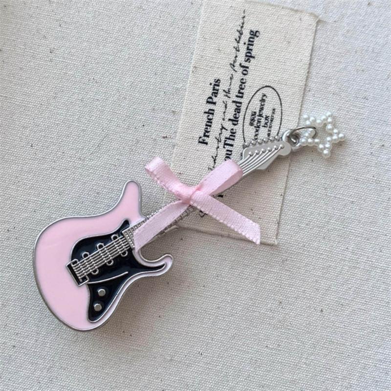 Small Star Hair Clip for Girls Retro Guitar Hairpins Accessory with Punk Clips