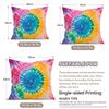4 Pcs Indigo Dye Patterns Single-Sided Printed Pillowcase Cushion Cover,Suitable For Living Room,Bedroom,Car Decoration
