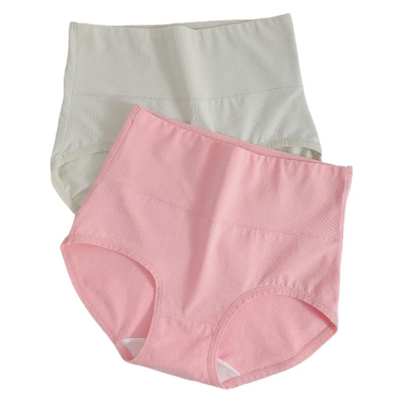 Ladies Spring and Autumn Cotton Anti  Bacterial Abdominal Hip High Waist Briefs