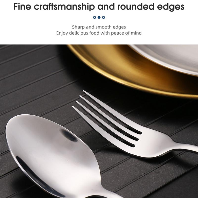 Outdoor Stainless Steel Tableware Set Portable Travel Knife and Fork Camping High-end Barbecue Plate Food Clip Spoon Set