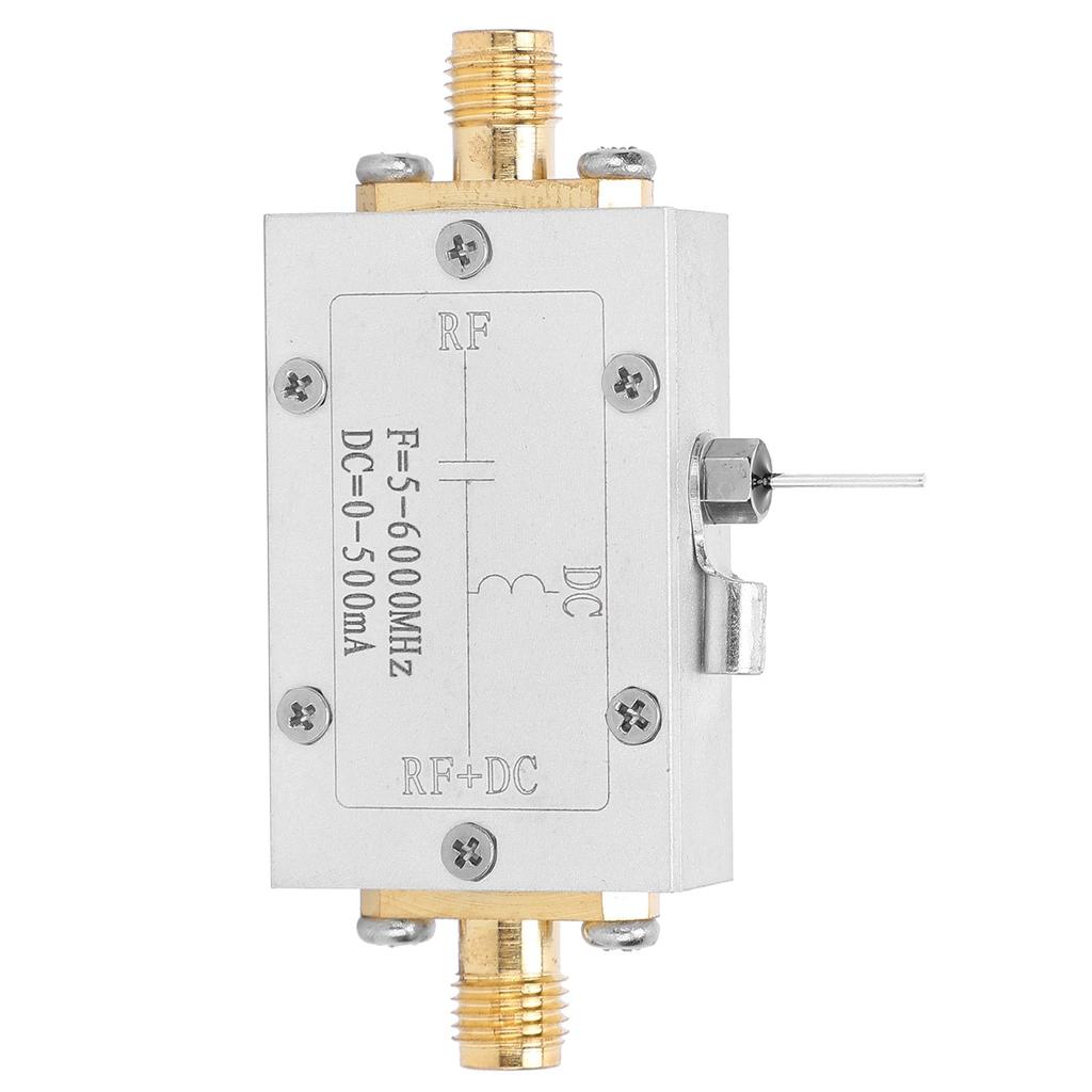 RF DC Block Bias 5 6000MHz Biaser Aluminum Alloy Electronic Components Industrial Supplies