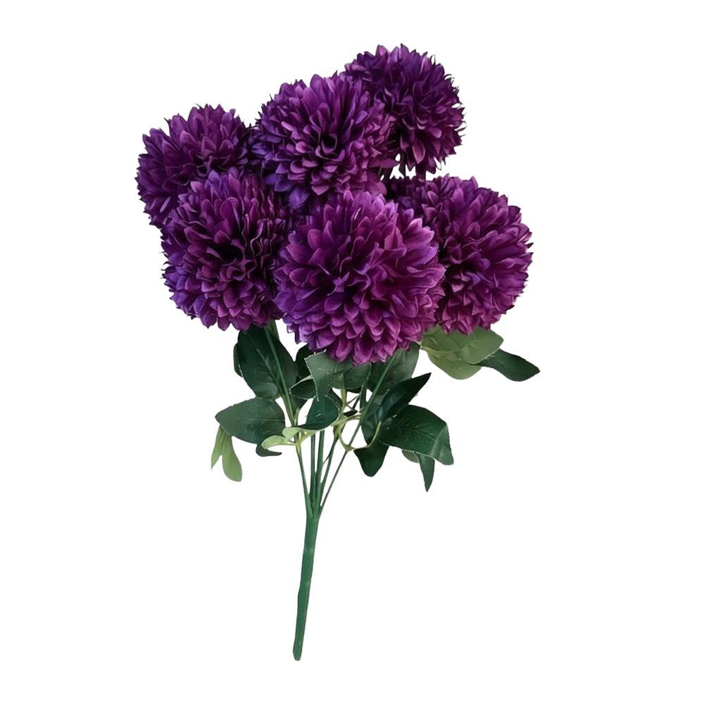 9 Heads Artificial Dandelion Bouquet Dyed Edged DIY Floral Materials Chrysanthemum Bunch Silk Cloth Realistic Simulation Flowers
