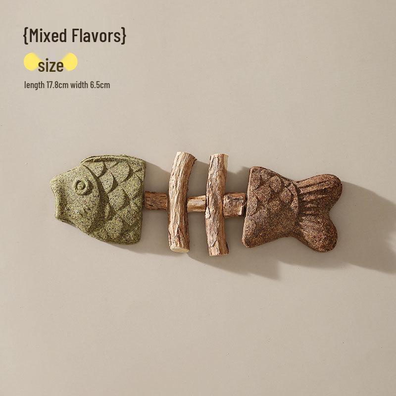 Catnip Fish Bone Chew Stick: Interactive Cat Teaser and Teeth Cleaner.