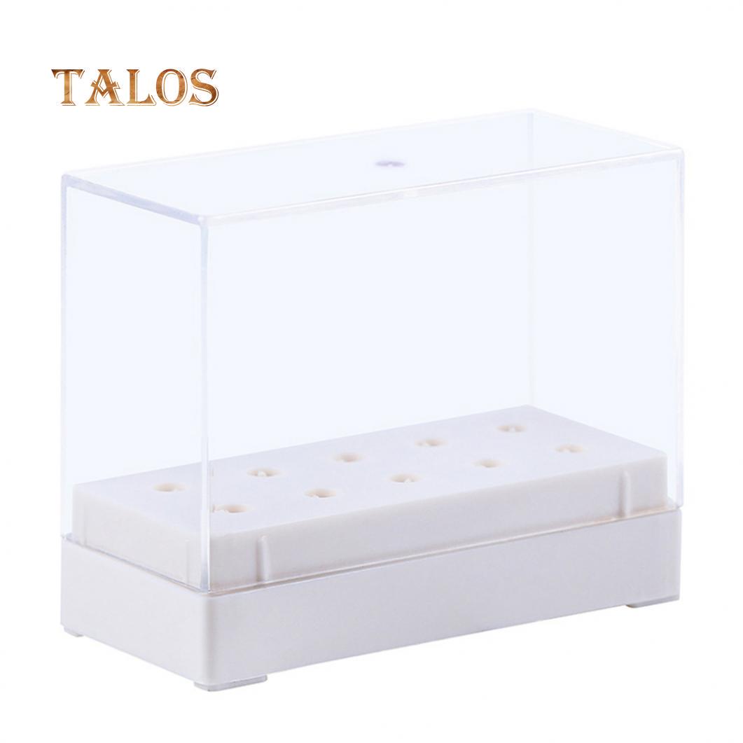 

TNC 7/10 отверстий для ногтей Коробка для сверл Держатель для шлифовальной головки Стенд для хранения белый