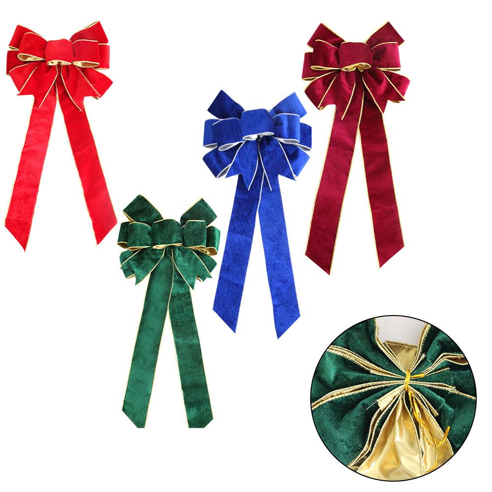 Christmas Decoration Supplies Flannelette Retro Ribbon Bow-Knot Pendant New