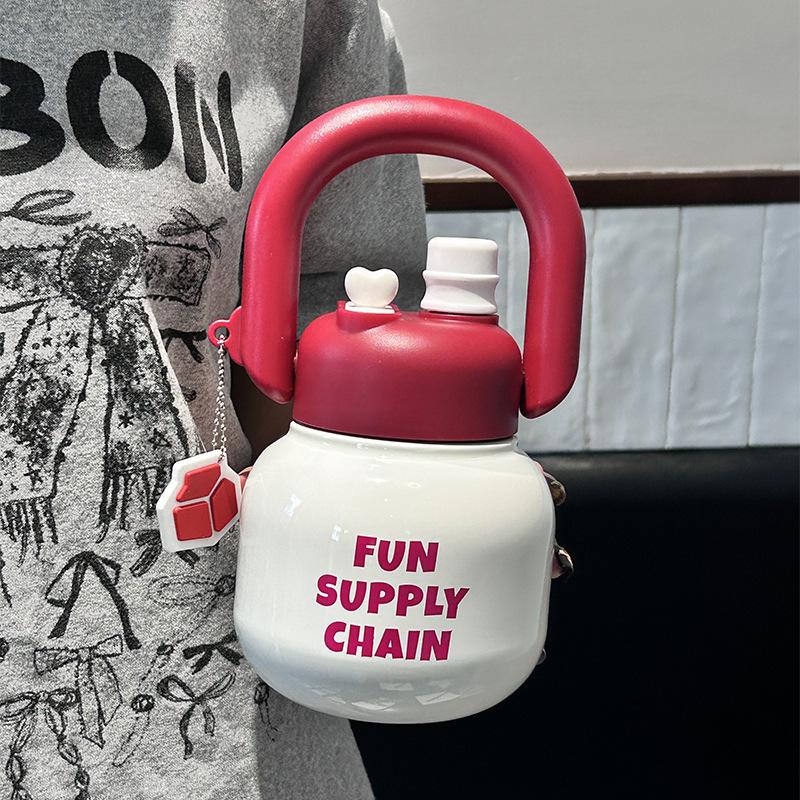 Water bottle big belly thermos cup high value large capacity carrying pot thermal insulation water cup portable water cup thermos cup large capacity