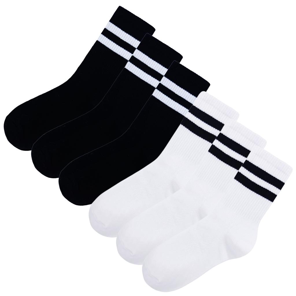 Striped versatile sweat-absorbent, breathable and deodorant sports mid-calf socks for men and women for summer