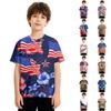 Kids Independence Day Print Round Neck Short Sleeve Casual T-shirt