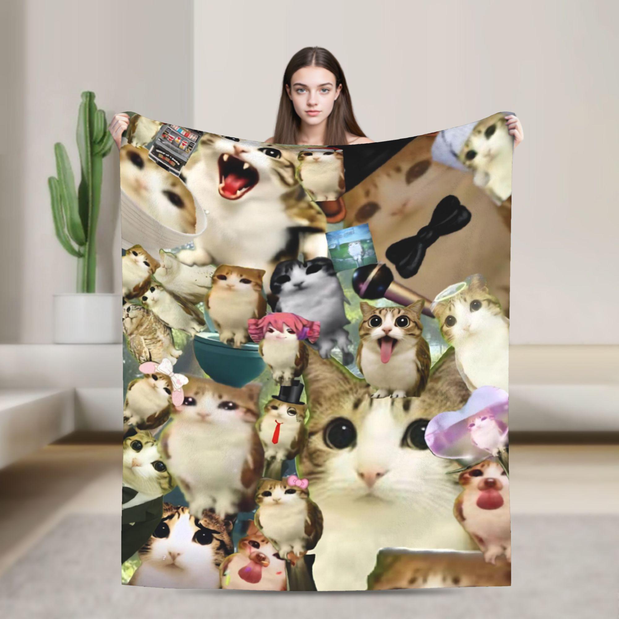 

Meowl Кот Сова Мем Плед для Дивана М який Затишний Плюшевий Плед 50x60 Дюймів Різні Розміри Покривала для Всіх Сезонів 100x150cm