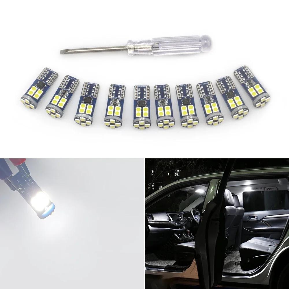 5pcs/10pcs /15pcs T10 W5W LED HD Bulbs 168 194 12V Car Interior Dome Reading Trunk License Plate Lamp Door Light White Blue Pink