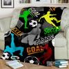 1PC Custom Name Soccer Silhouettes Goals Flannel Blankets Patterns Throw Blanket All-Season Soft Gift for Couch, Bed, Camping Gifts