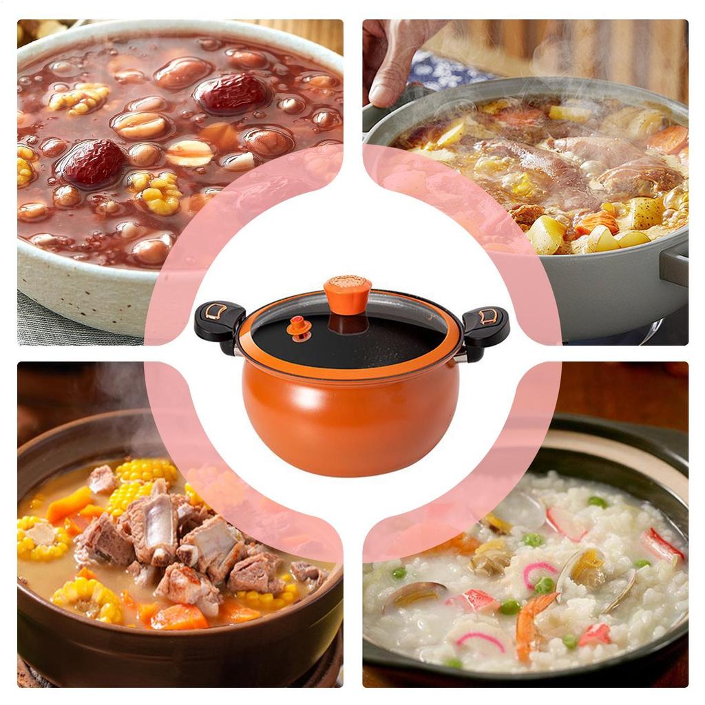 Pressure Cooker Fast Cooking Cookware Non-Stick Fast Heating Pressure Cooker with See-Through Lid for Home Kitchen Boil Stew